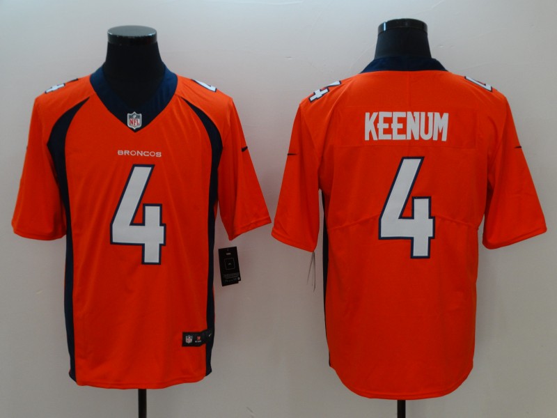 Men's Denver Broncos Case Keenum #4 Orange Jersey